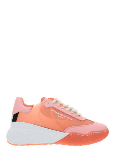Loop Lace-Up Sneakers - Peach