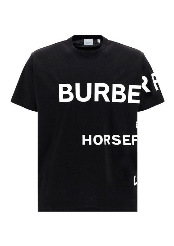 Horseferry Print Cotton Oversized T-shirt - Black