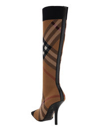 Knitted Check Sock Boots