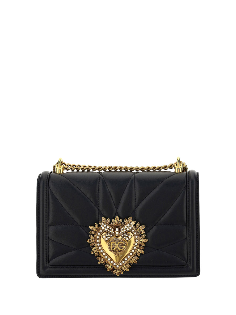 Medium Devotion Side Bag In Matelassé Nappa Leather - Black