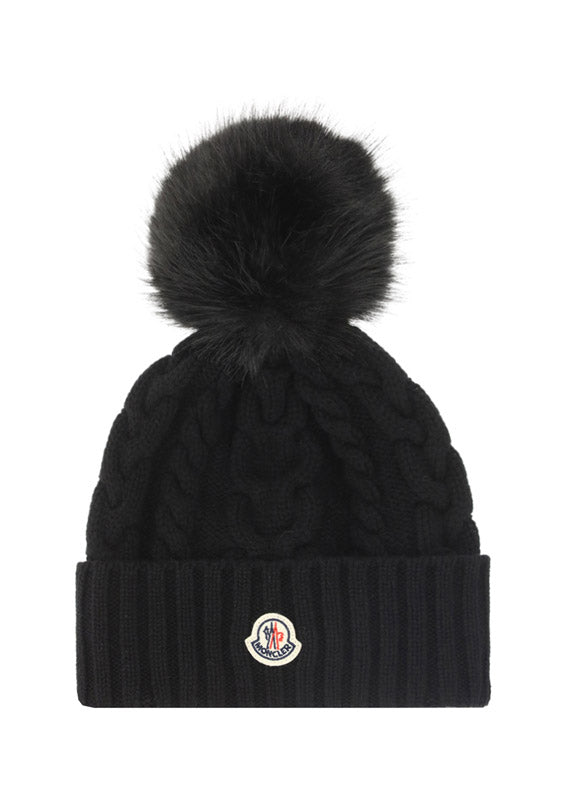 Beanie With Pom Pom - Black