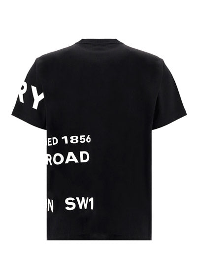 Horseferry Print Cotton Oversized T-shirt - Black