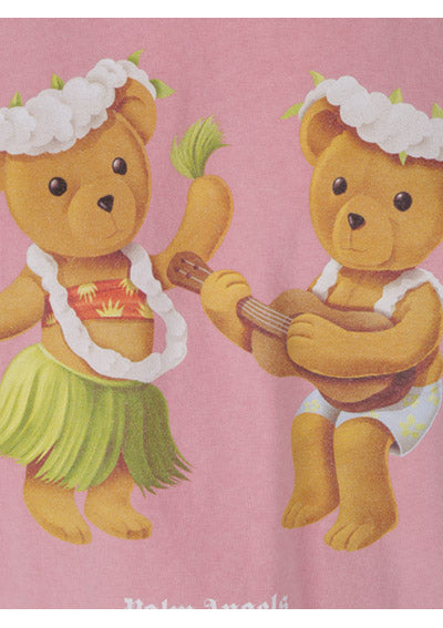 Dancing Bears Cropped T-Shirt - Pink