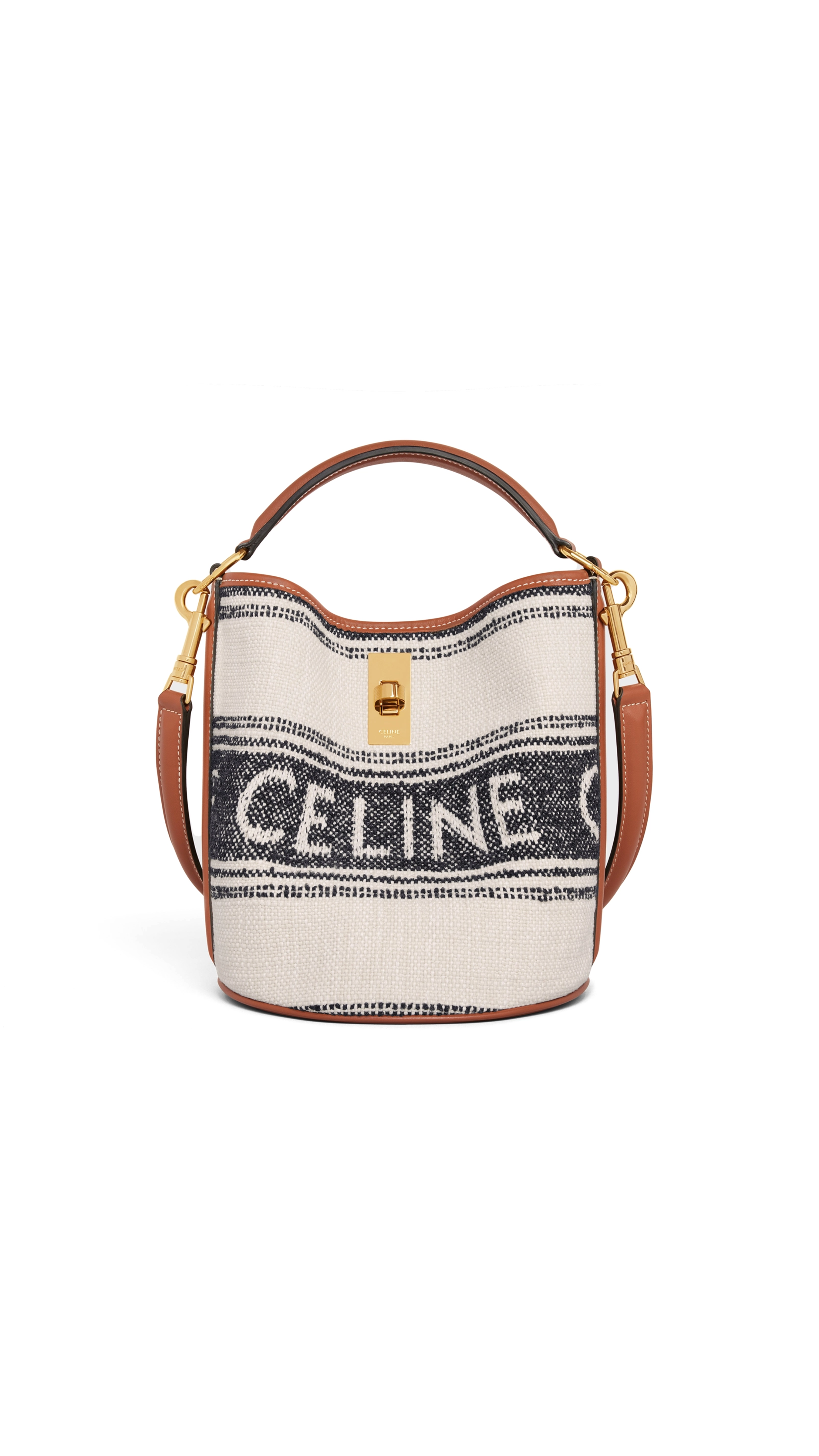 Celine 16 Bucket 16 Bag in Textile with Celine Jacquard, White