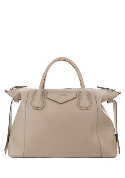 Medium antigona soft bag in smooth leather - Beige