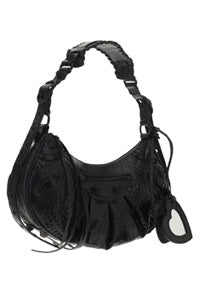 Le Cagole XS Shoulder Bag Crocodile Embossed - Black