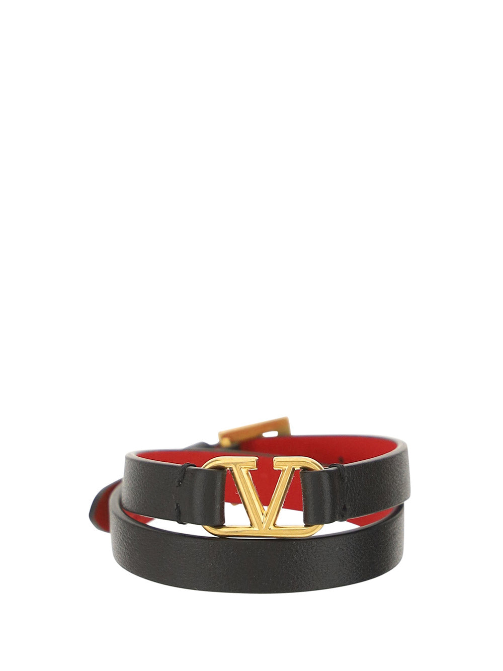 Vlogo Wrap Bracelet - Black / Red