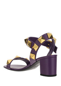 Roman Stud Calfskin Sandal 60MM - Purple
