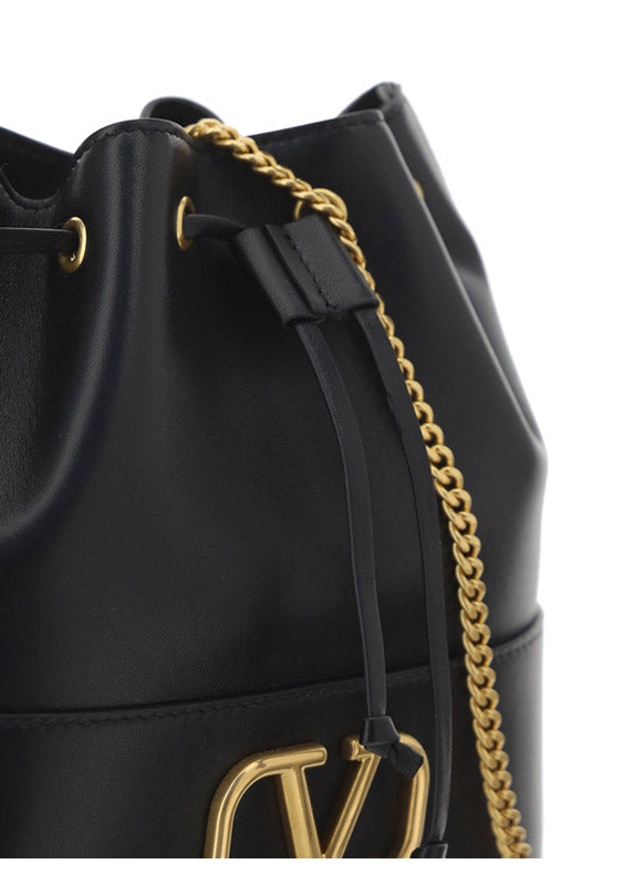 VLogo Small Bucket Bag - Black