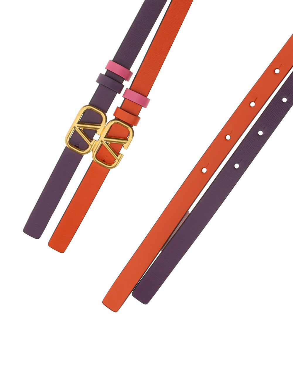VLogo Signature Double Wrap Belt - Orange / Purple
