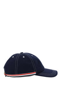 Typewriter Cloth Contrast Stitch 6-Panel Baseball Cap - Navy