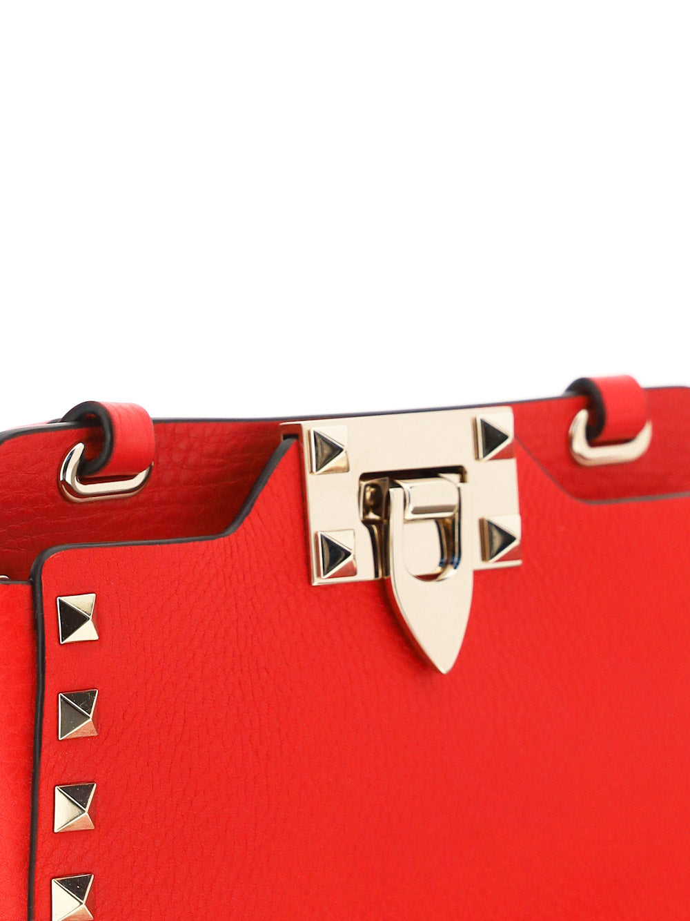 Rockstud Smartphone Leather Crossbody Bag - Red