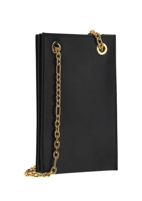 Nano Tote Leather Shoulder Bag - Black