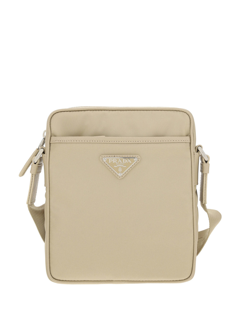 Re-Nylon and Saffiano Leather Shoulder Bag - Powder