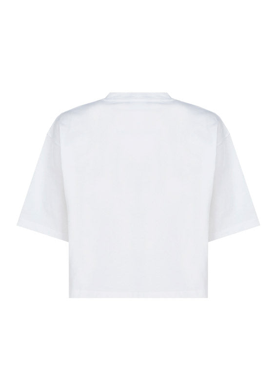 Logo Print Cropped T-Shirt - White