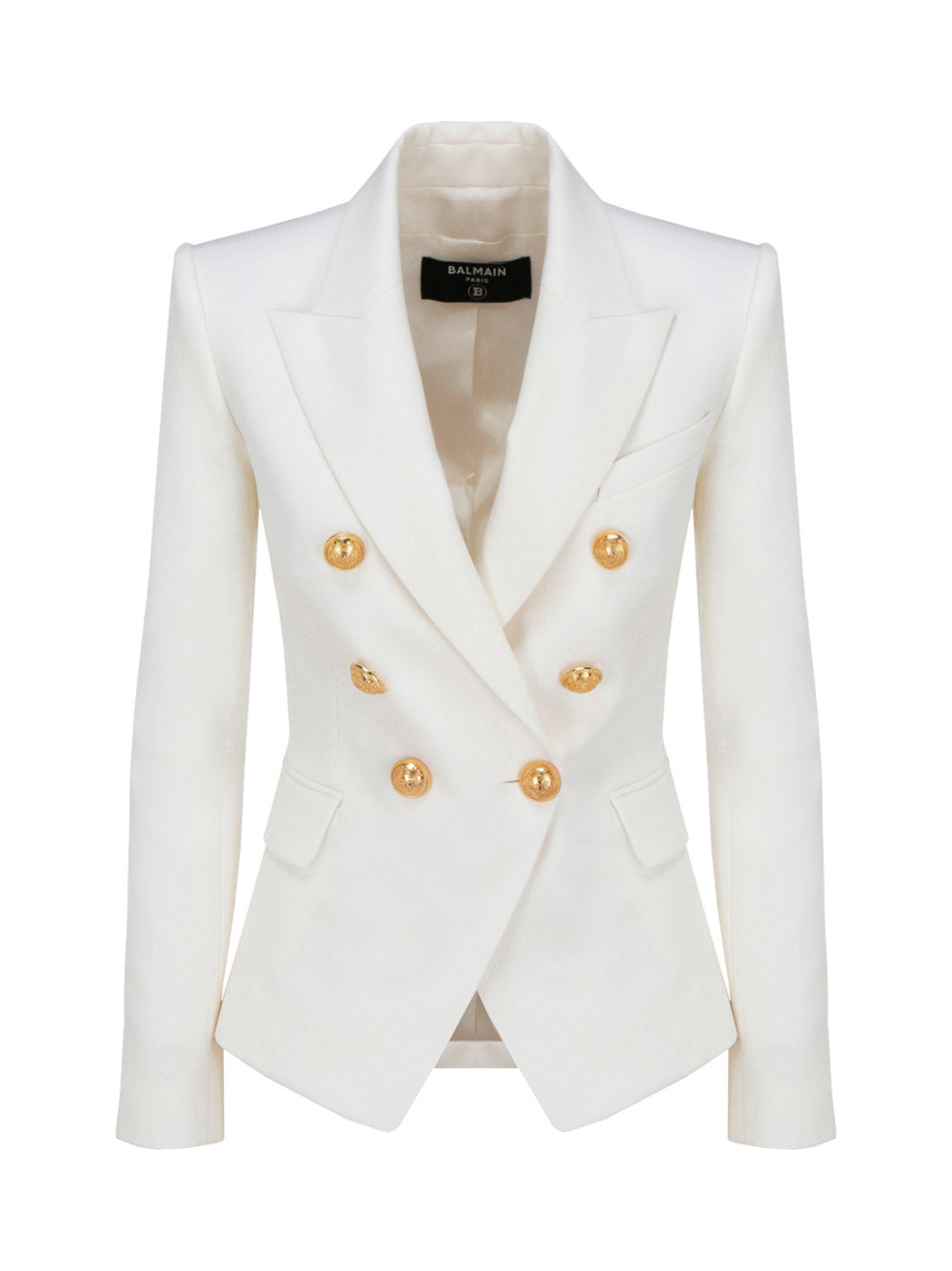 Grain de Poudre Double-Breasted Jacket - White.