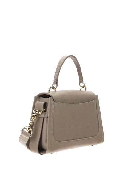 Mini Tess Day Bag in Grained & Shiny Calfskin - Powder
