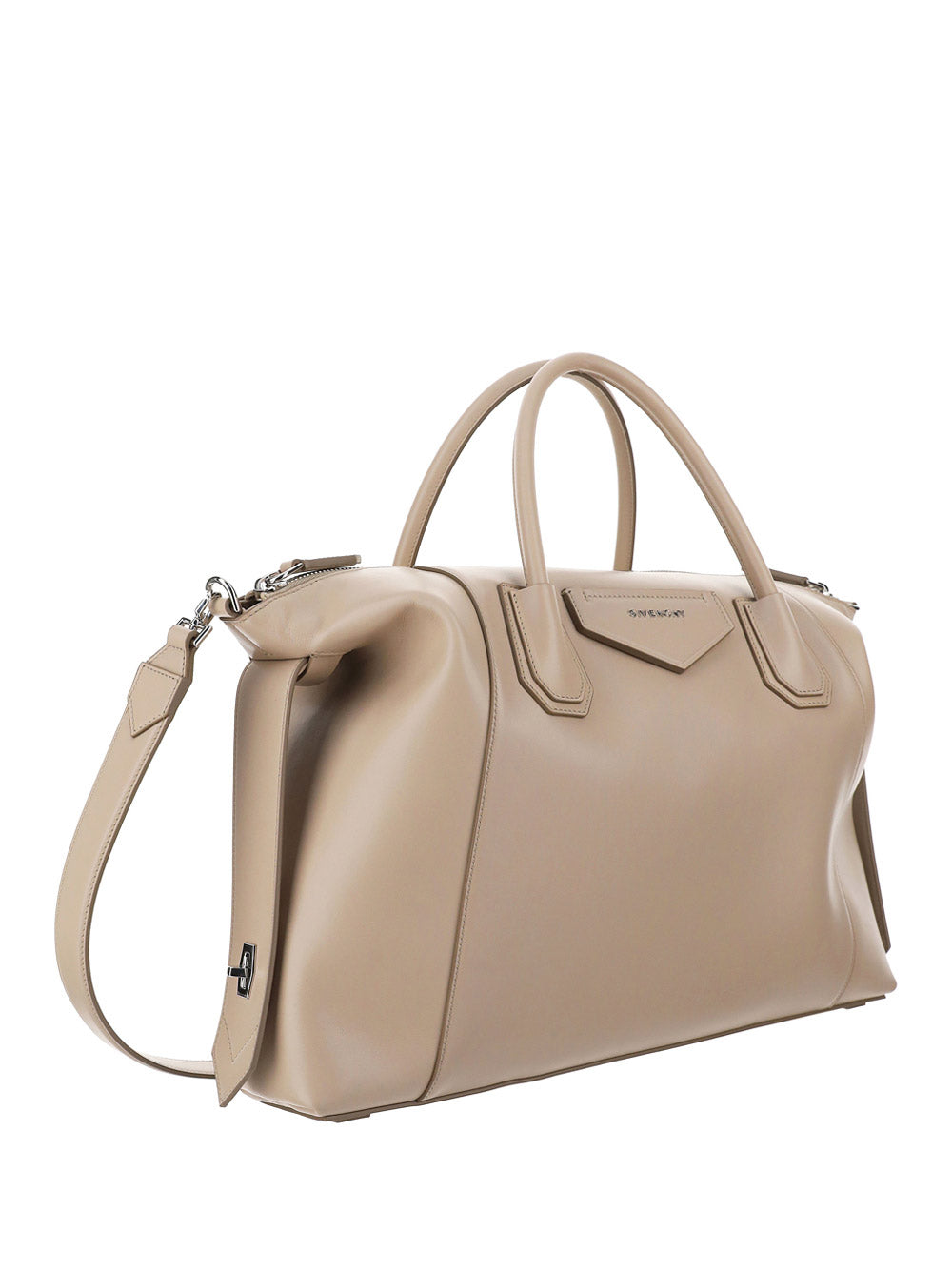 Medium antigona soft bag in smooth leather - Beige