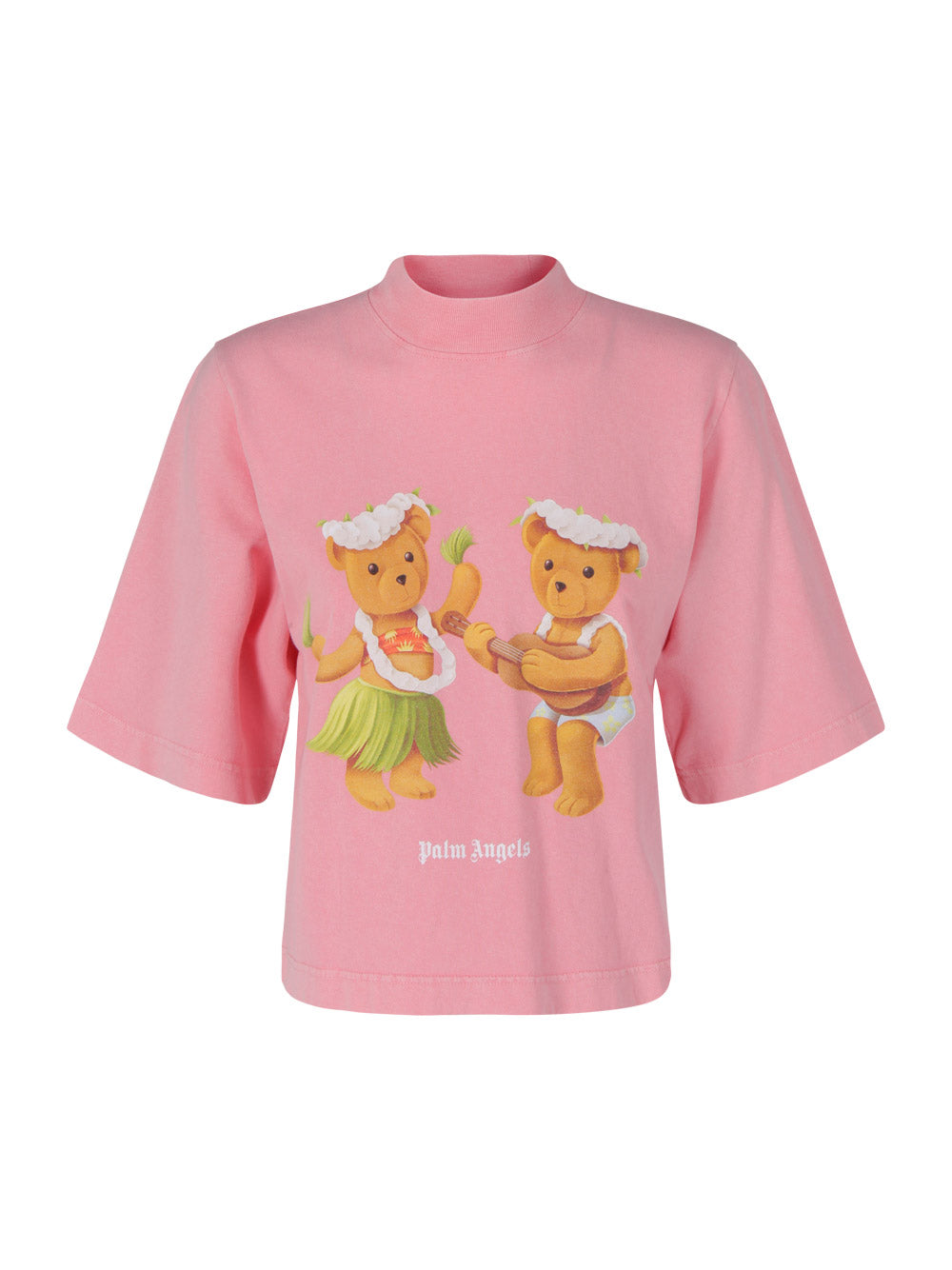 Dancing Bears Cropped T-Shirt - Pink