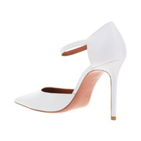 Thelma Pump White Nappa & White Baguette Cowboy Buckle