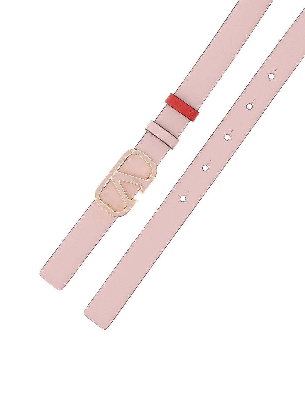 Reversible VLogo Signature Belt In Shiny Calfskin 20MM - Pink / Red