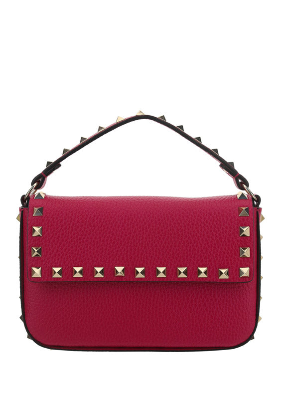 Rockstud Grainy Calfskin Pouch - Blossom