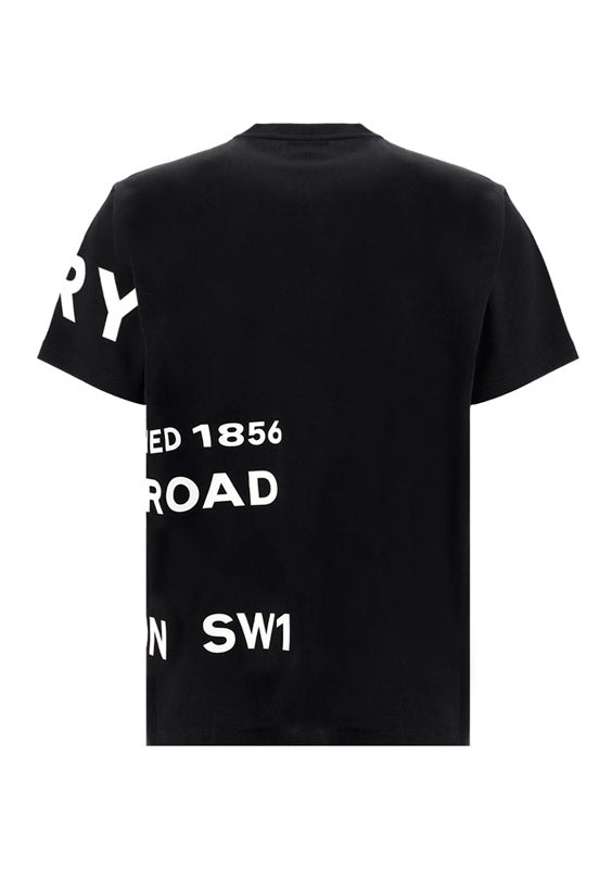 Horseferry Print Cotton Oversized T-shirt - Black