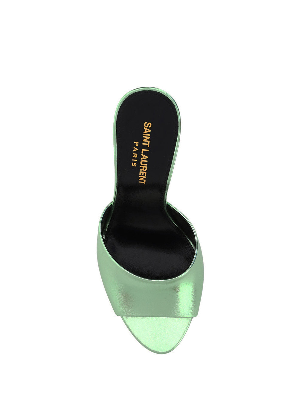 La 16 Mules In Metallic Leather - Green