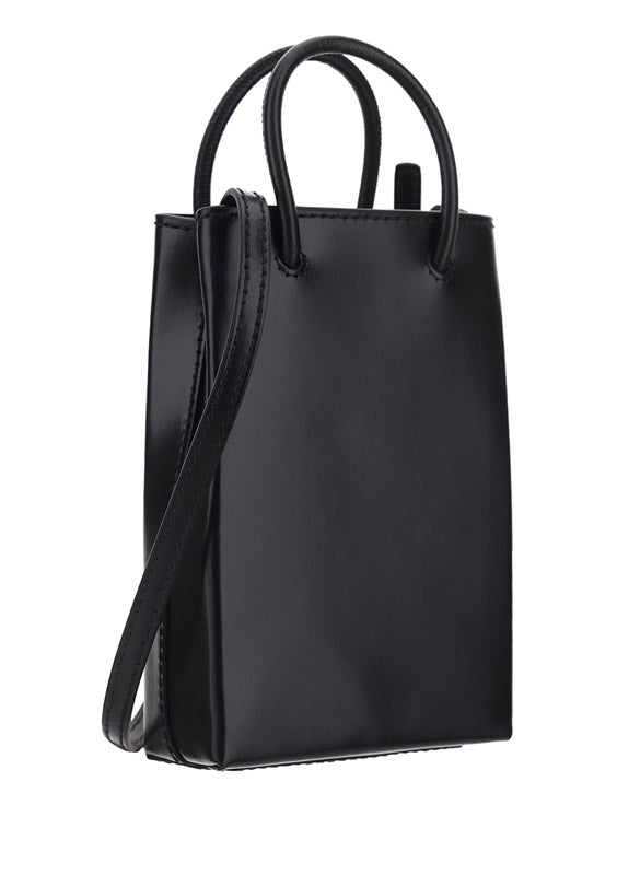 The Simpons TM &© 20TH Television Mini Shopping Bag In Shiny Calfskin - Black