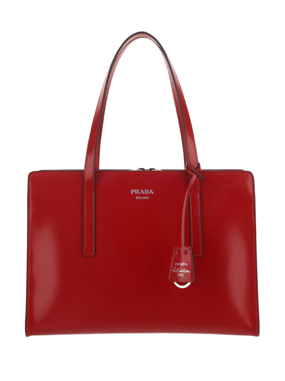 Prada Re-Edition 1995 Brushed Leather Medium Handbag - Scarlet Red