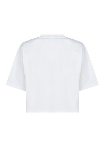 Logo Print Cropped T-Shirt - White