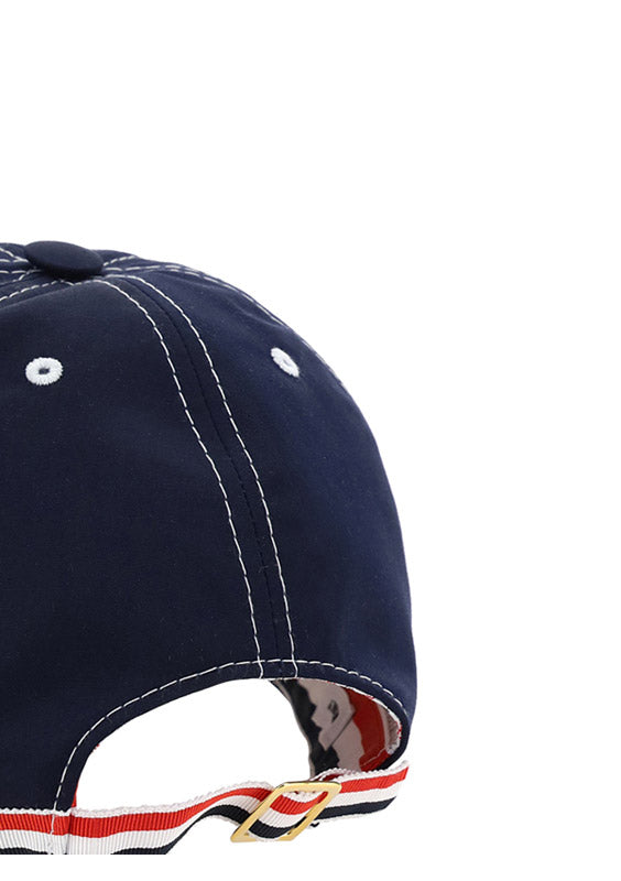 Typewriter Cloth Contrast Stitch 6-Panel Baseball Cap - Navy