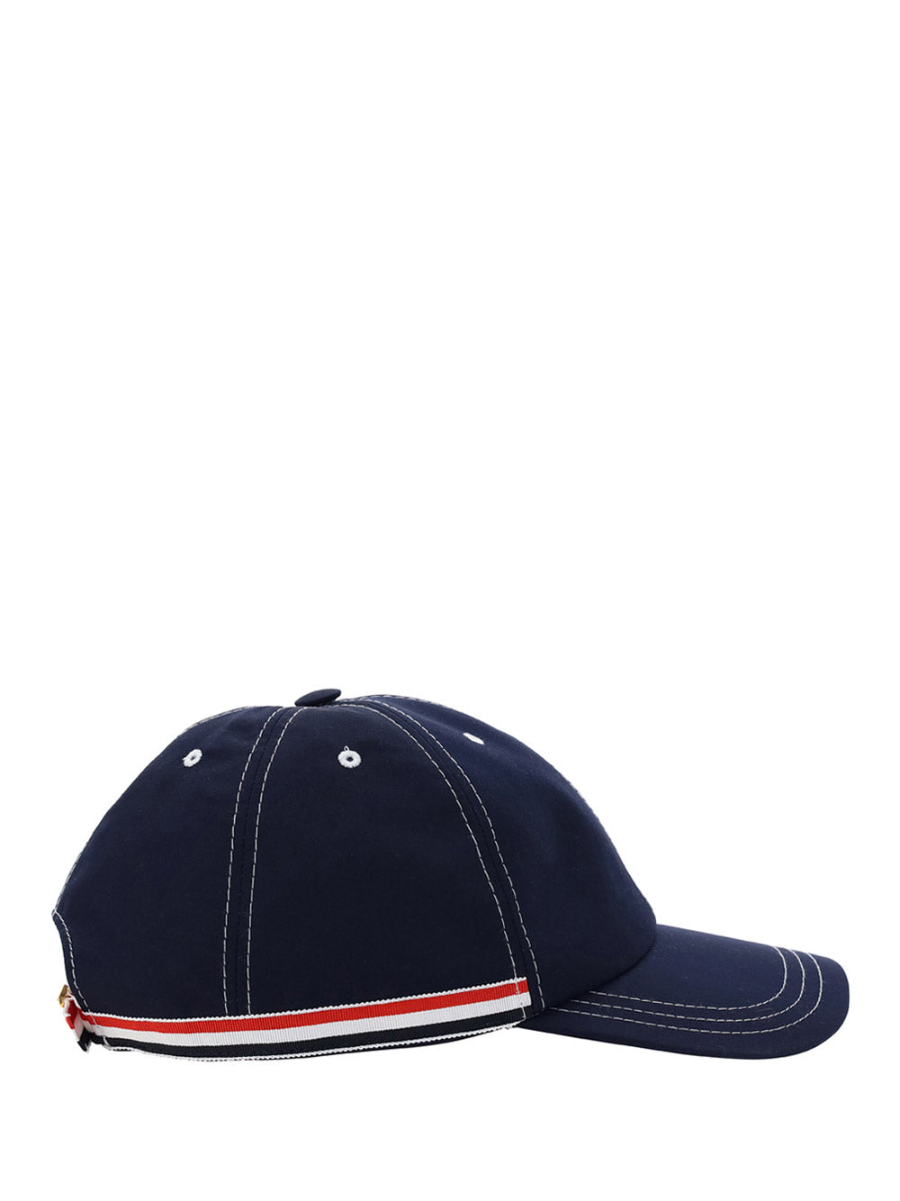 Typewriter Cloth Contrast Stitch 6-Panel Baseball Cap - Navy