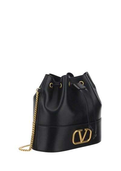 VLogo Small Bucket Bag - Black