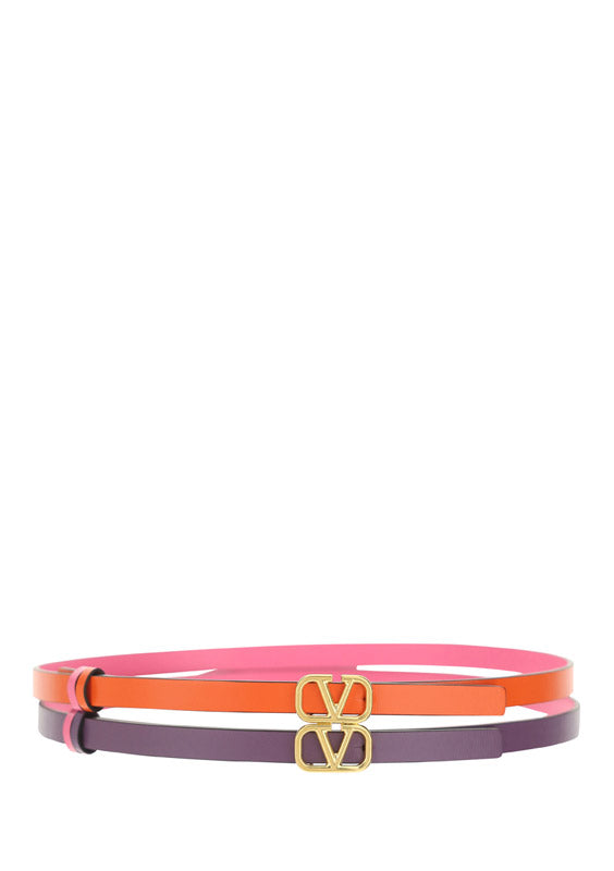 VLogo Signature Double Wrap Belt - Orange / Purple
