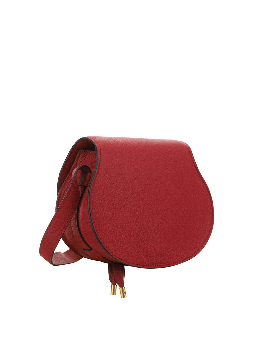 Mini Marcie Saddle Bag in Grained Calfskin - Smoked Red