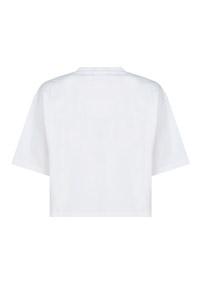 Logo Print Cropped T-Shirt - White
