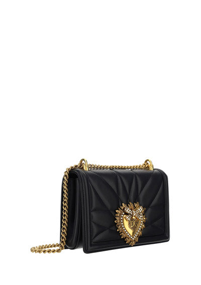 Medium Devotion Side Bag In Matelassé Nappa Leather - Black
