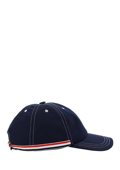 Typewriter Cloth Contrast Stitch 6-Panel Baseball Cap - Navy