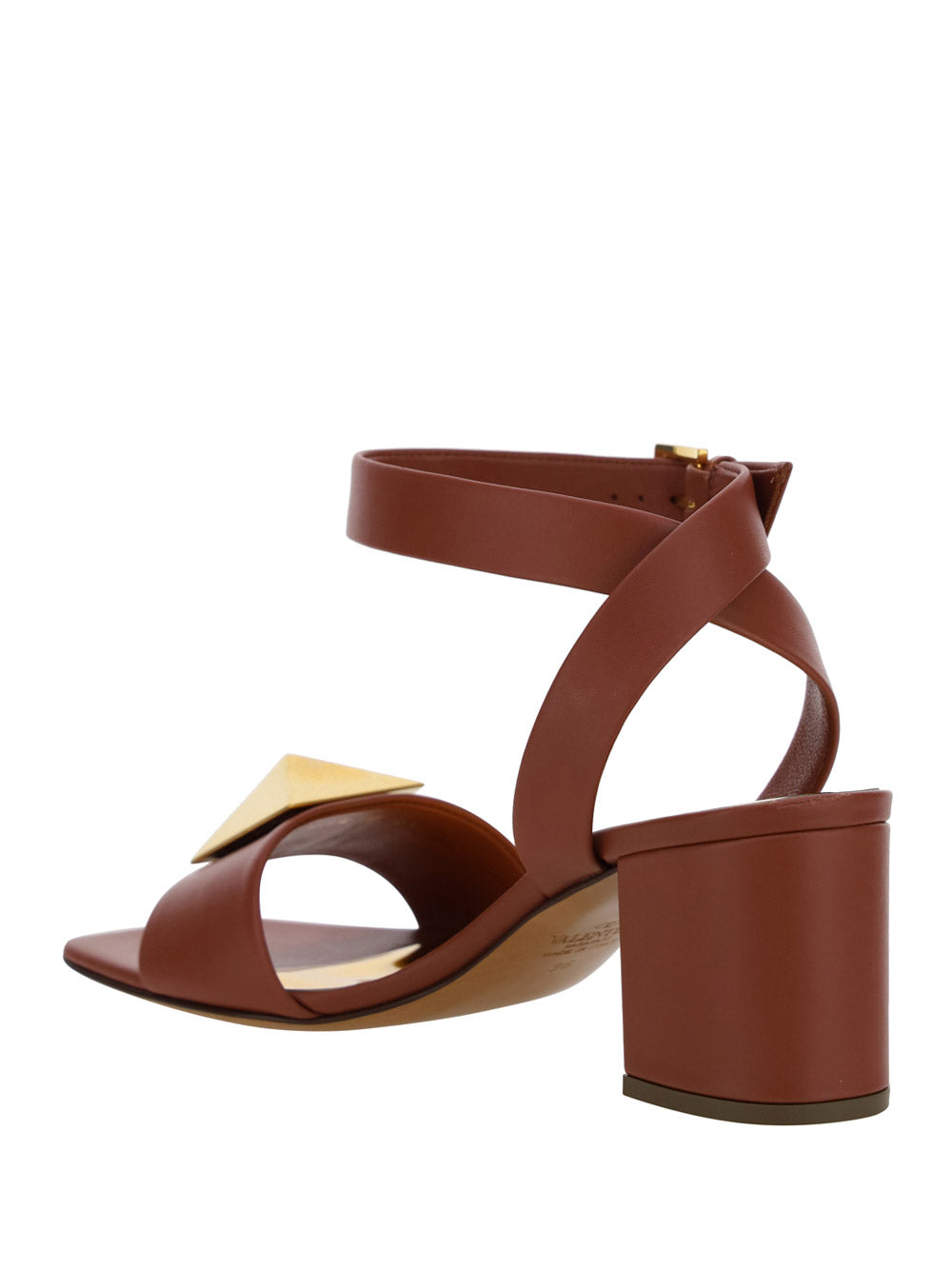 One Stud Sandal in Calfskin With Maxi Stud - Gingerbread