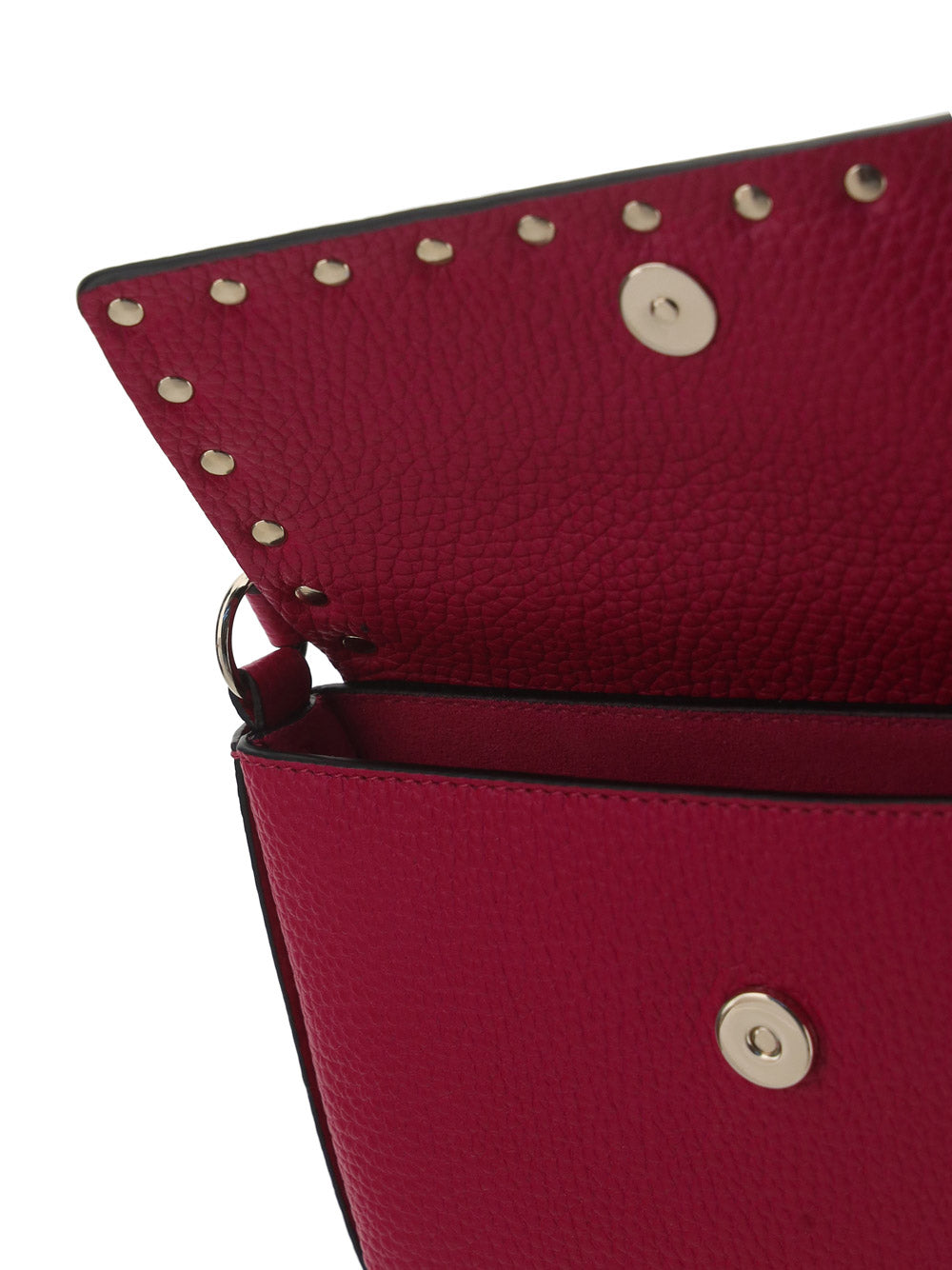 Rockstud Grainy Calfskin Pouch - Blossom