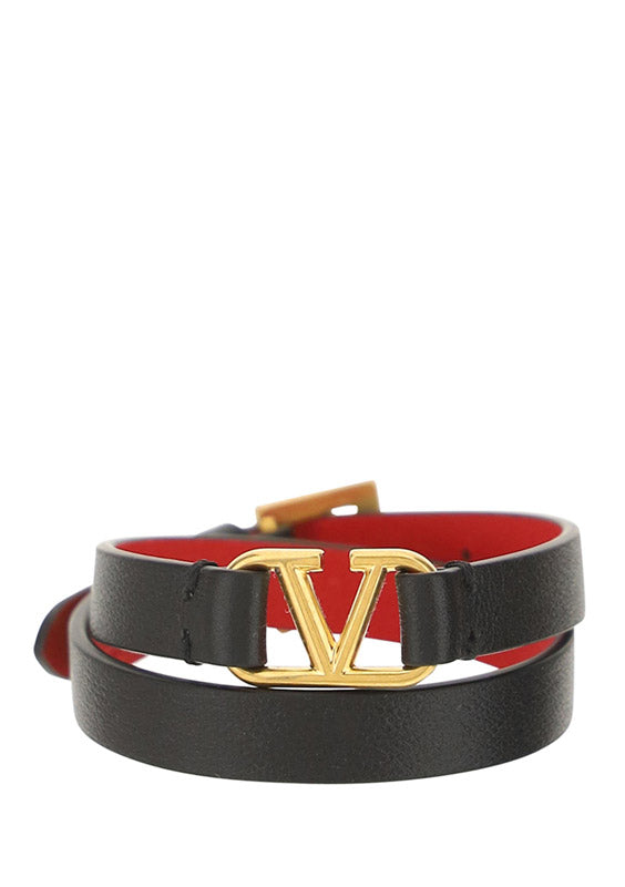 Vlogo Wrap Bracelet - Black / Red