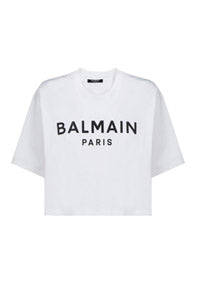 Logo Print Cropped T-Shirt - White