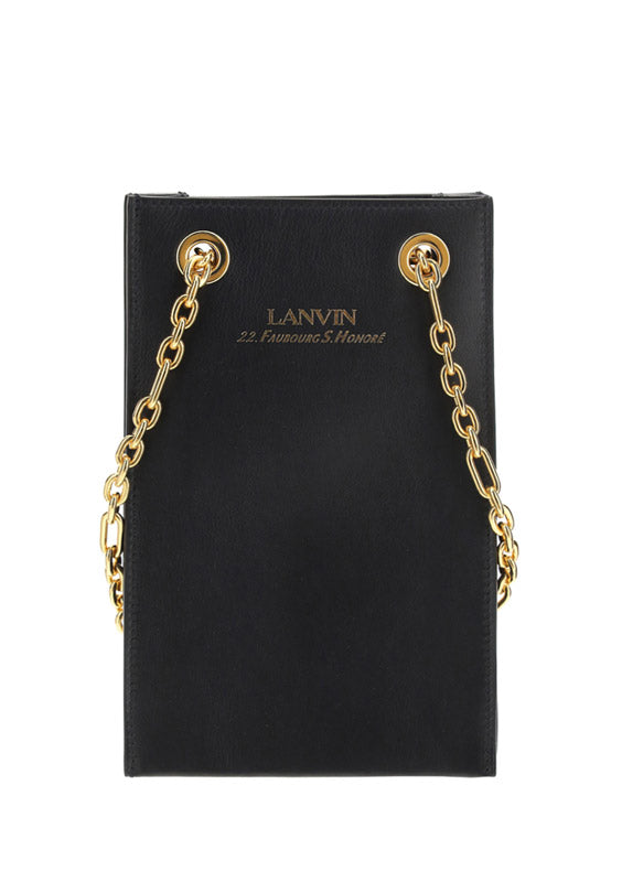 Nano Tote Leather Shoulder Bag - Black