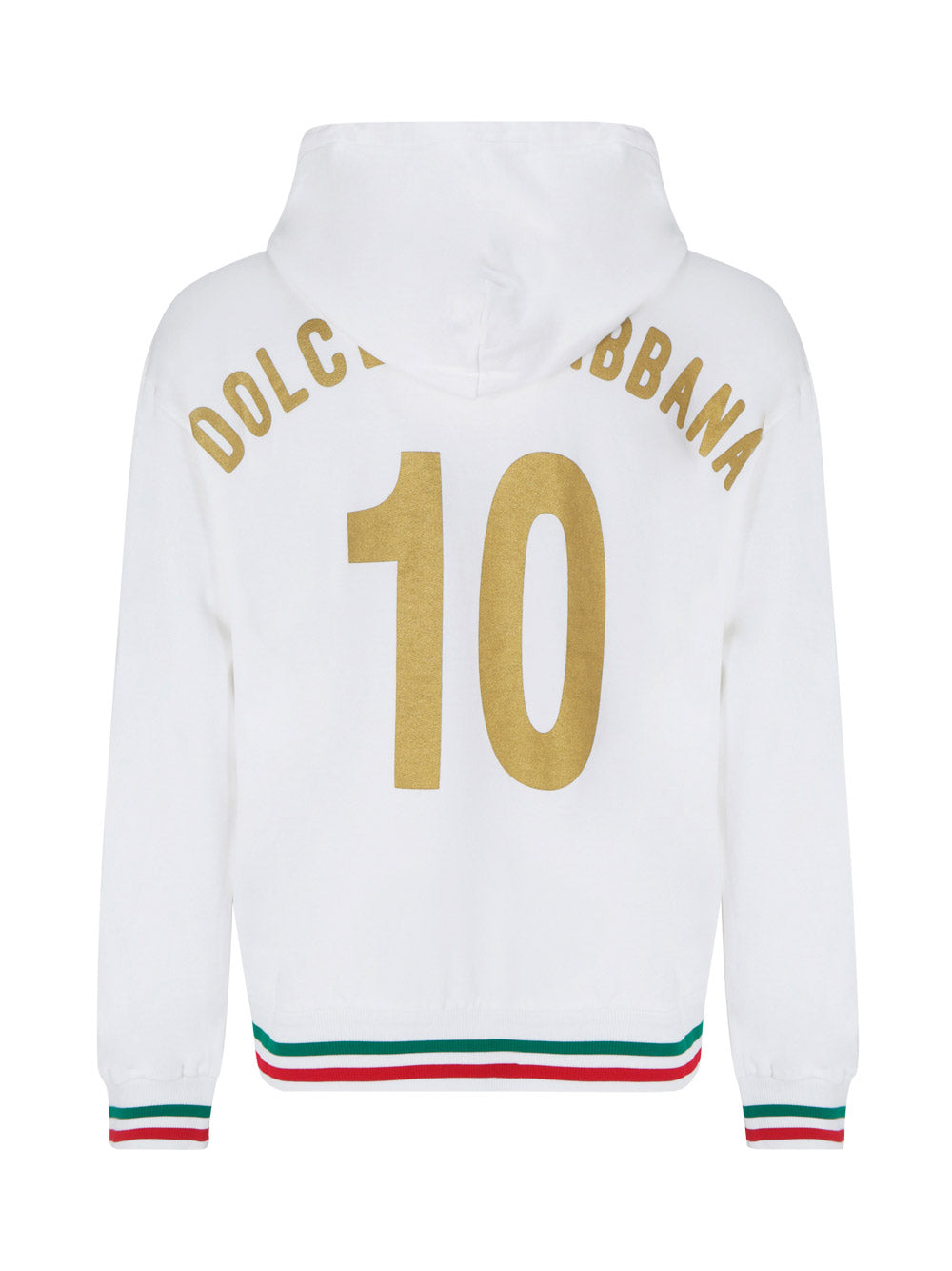 Jersey hoodie with patch - White