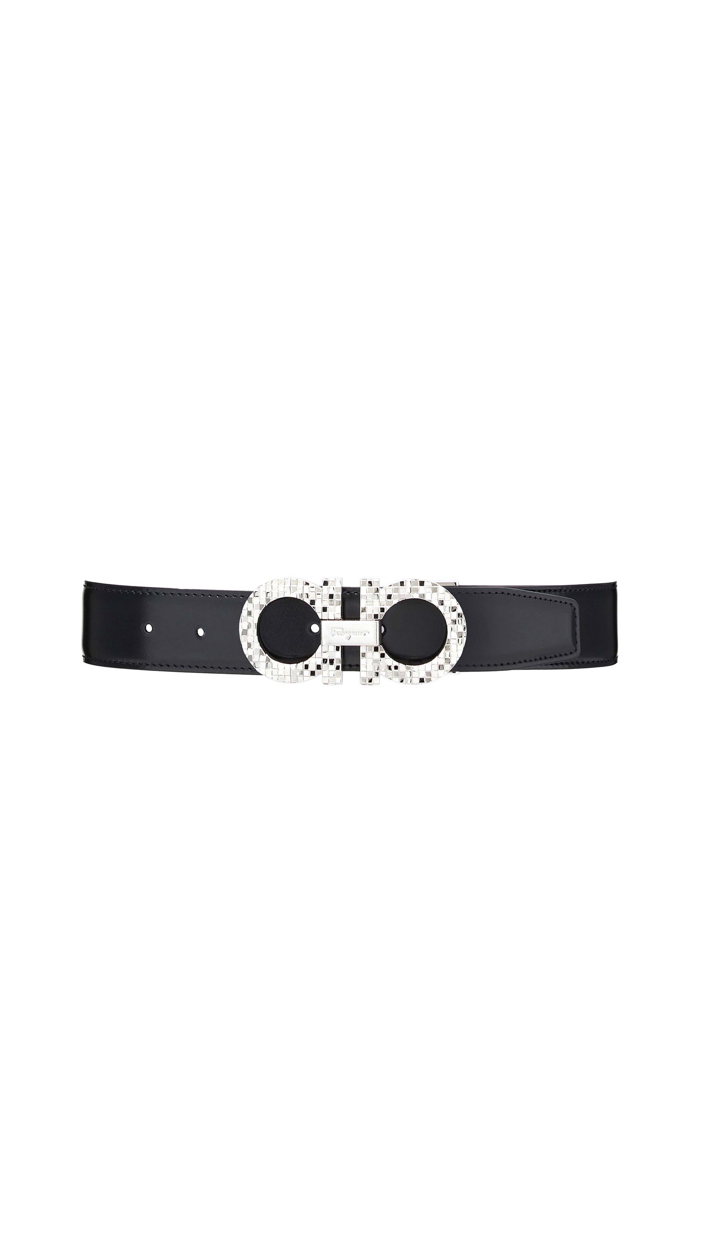 Reversible and Adjustable Gancini Belt - Black / Brown