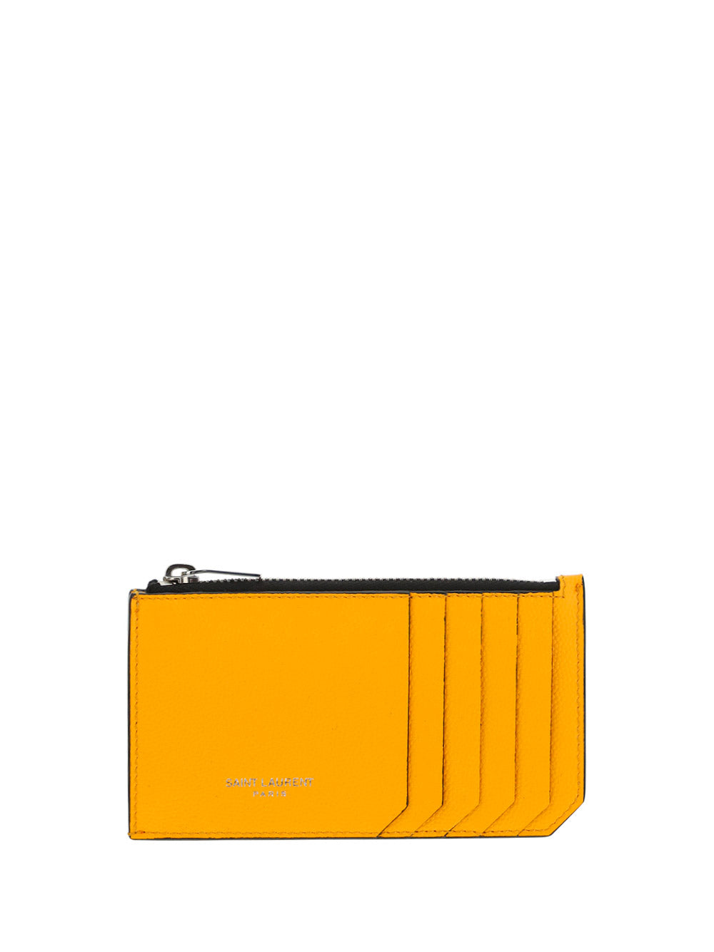 Fragments Zipped Card Case In Grain De Poudre-Embossed Leather - Orange