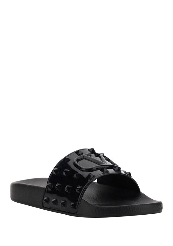 Rubber Summer Vlogo Signature Slide Sandal - Black