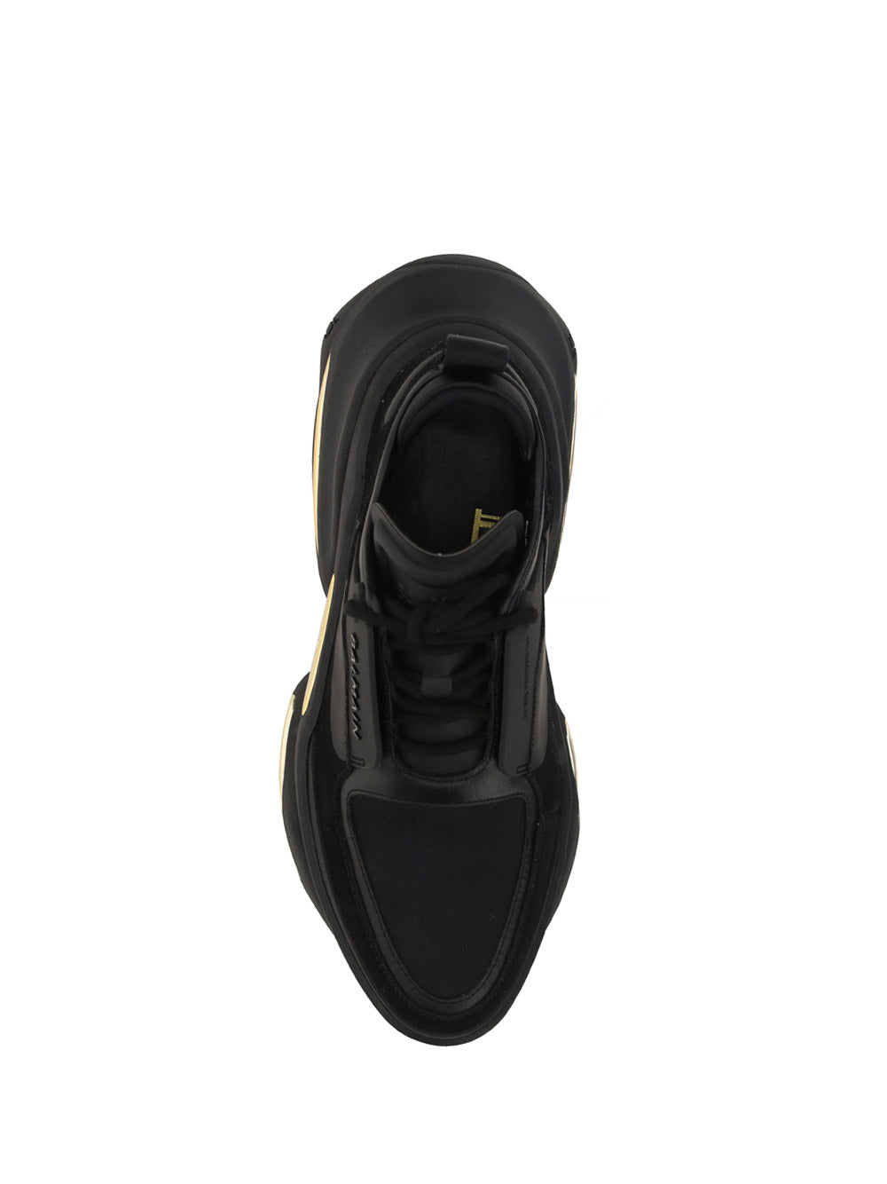 Black Leather and Suede B Bold Low-top Sneakers - Black