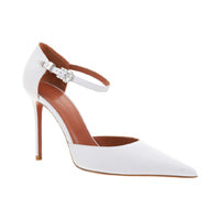 Thelma Pump White Nappa & White Baguette Cowboy Buckle